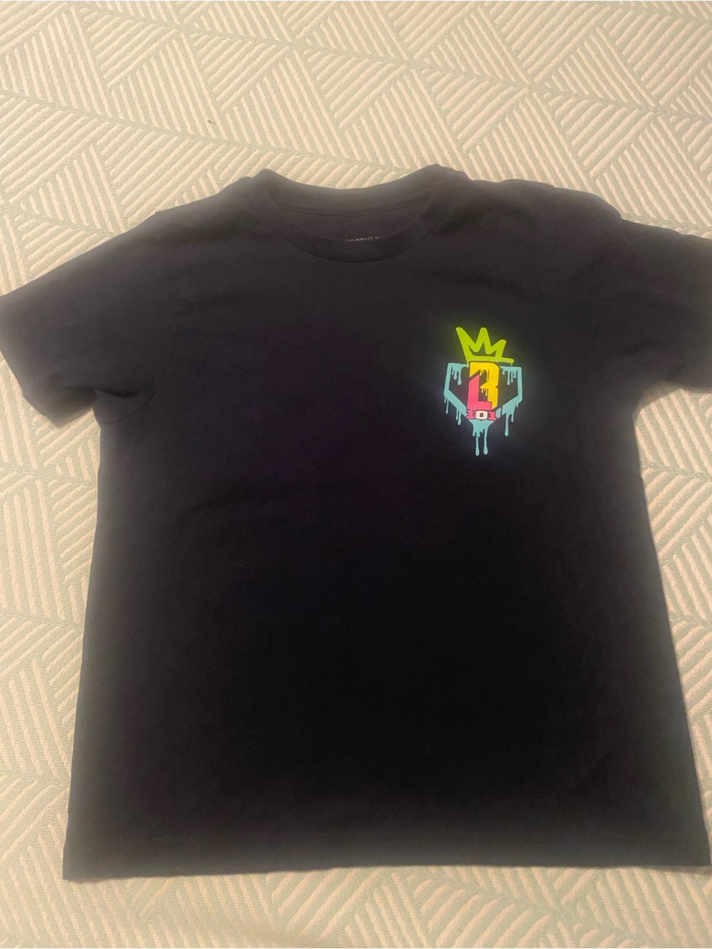 Baseball Lifestyle 101 Black Graphic Tee with Neon Crest
